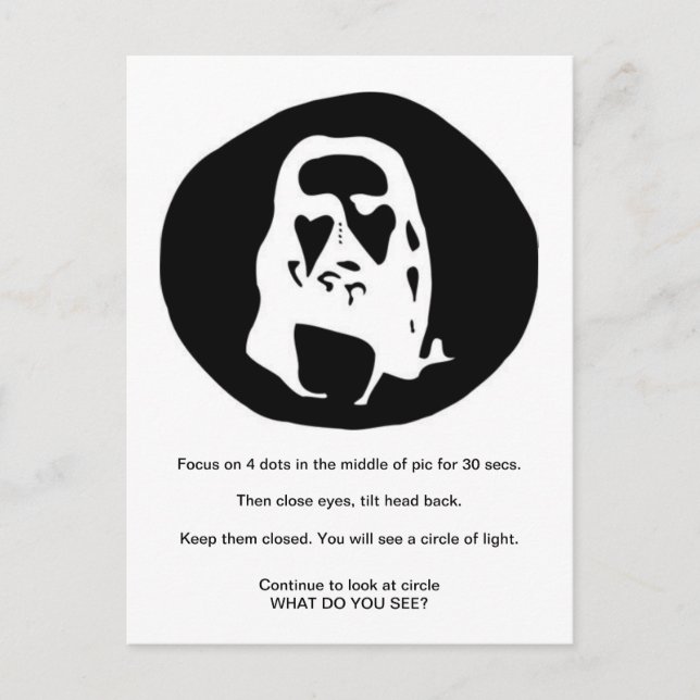 Cartão Postal Cartão-postal de ilusão óptica face ao Cristo (Frente)