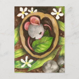 Cartão Postal Cartão-postal de Ilustração Animal Cute de Rato