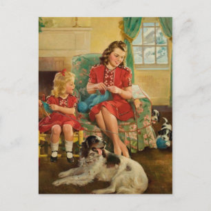 Cartão Postal Cartão-postal de ilustração clássico