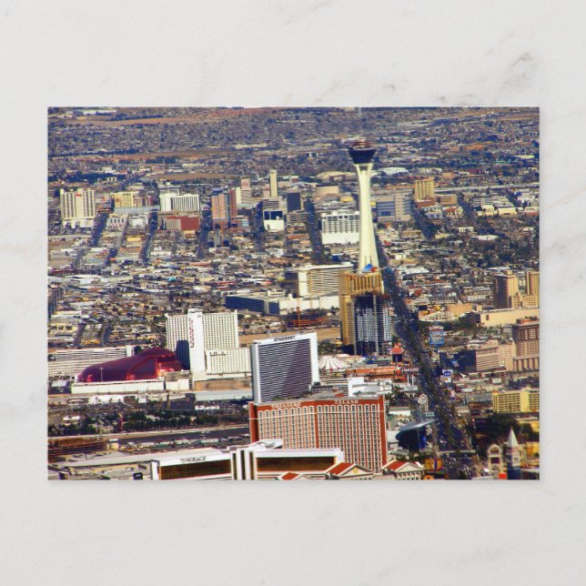 Cartão Postal Cartão-postal de imagem aérea Las Vegas Strip & Ce (Frente)