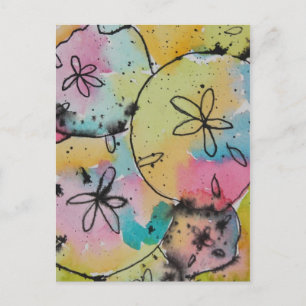 Cartão Postal Cartão-postal de Impressão e Aquarela de Dólares d