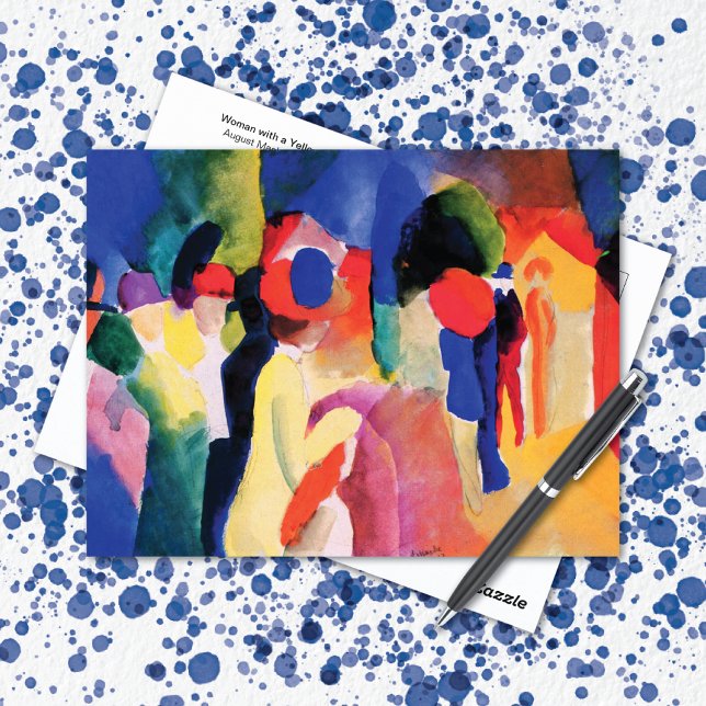 Cartão Postal Cartão-postal de Jaqueta Amarelo da Mulher August  (Criador carregado)