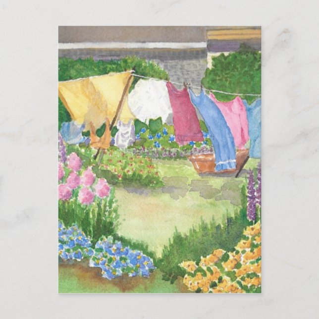 Cartão Postal Cartão-postal de Kathy's Laundry na ilha de Monheg (Frente)