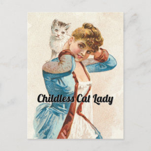 Cartão Postal Cartão-postal de Lady Vintage para gatos infantis