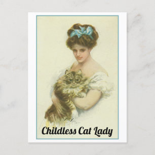 Cartão Postal Cartão-postal de Lady Vintage para gatos infantis