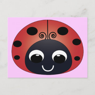 Cartão Postal Cartão-postal de Ladybug doce