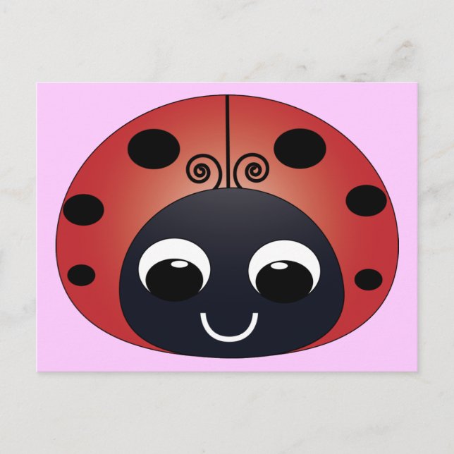 Cartão Postal Cartão-postal de Ladybug doce (Frente)