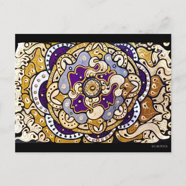 Cartão Postal Cartão-postal de Lavanda N Dourado (Frente)