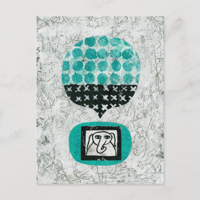 Cartão Postal Cartão-postal de lembrete de elefante (Frente)