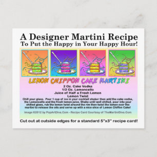 Cartão Postal Cartão-postal de Lemon Chiffon Cake Martini