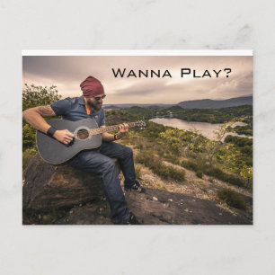 Cartão Postal Cartão-postal de lições de violão para empresas