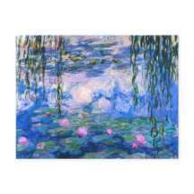 Cartão-postal de lírios com água monet