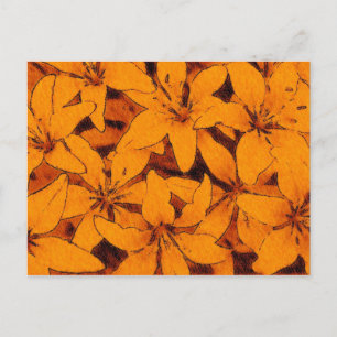 Cartão Postal Cartão-postal de lírios laranja