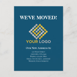 Cartão Postal Cartão-postal de logotipo comercial azul para lanç