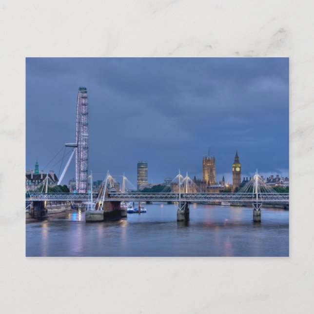 Cartão Postal Cartão-postal de London Eye e Big Ben (Frente)