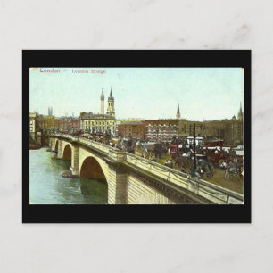 Cartão Postal Cartão-postal de Londres antigo - Ponte de Londre