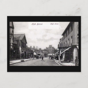 Cartão Postal Cartão-postal de Londres antigo - Rua alta, Barne
