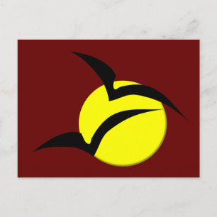 Cartão Postal Cartão-postal de lua cheia e morcegos