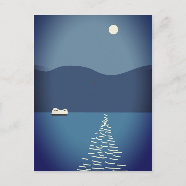 Cartão Postal Cartão-postal de Lua Cheia sobre o rio Montanhrio (Frente)