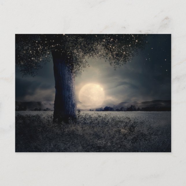 Cartão Postal Cartão-postal de Lua Noturna Magnética (Frente)