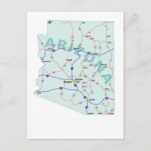 Cartão Postal Cartão-postal de Mapa Interestadual de arizona