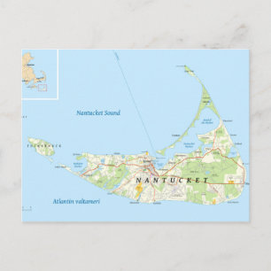 Cartão Postal Cartão-postal de Mapa Nantucket