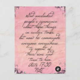 Cartão Postal Cartão-postal de Memória do Versículo Bíblico Atos