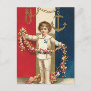 Cartão Postal Cartão-postal de Menino Patriótico