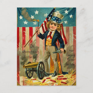 Cartão Postal Cartão-postal de Menino Patriótico