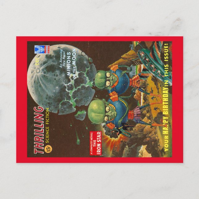 CARTÃO POSTAL CARTÃO-POSTAL DE MENSAGEM DE ANIVERSÁRIO DE FICÇÃO (Frente)