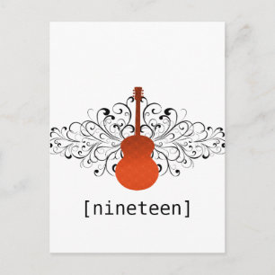 Cartão Postal Cartão-postal de Mesa de Violão de Orange Swirls