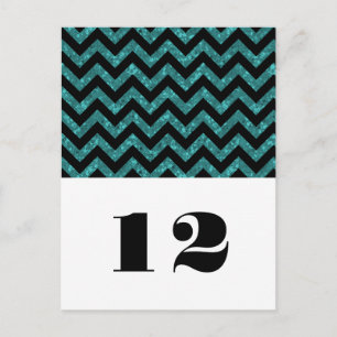 Cartão Postal Cartão-postal de Mesa Glitter Chevron Teal
