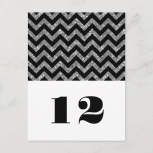 Cartão Postal Cartão-postal de Mesa Glitter Silver Chevron