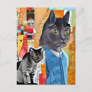Cartão Postal Cartão-postal de mídia mista Cats