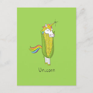Cartão Postal Cartão-postal de Milho Engraçado Unicorn