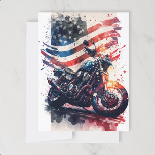 Cartão Postal Cartão-postal de motociclo de 4 de julho