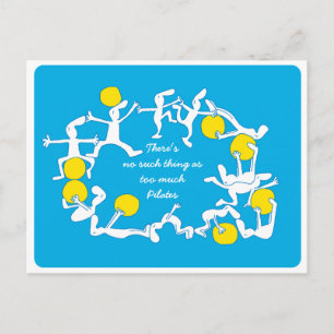Cartão Postal Cartão-postal de muitos pilates, azul