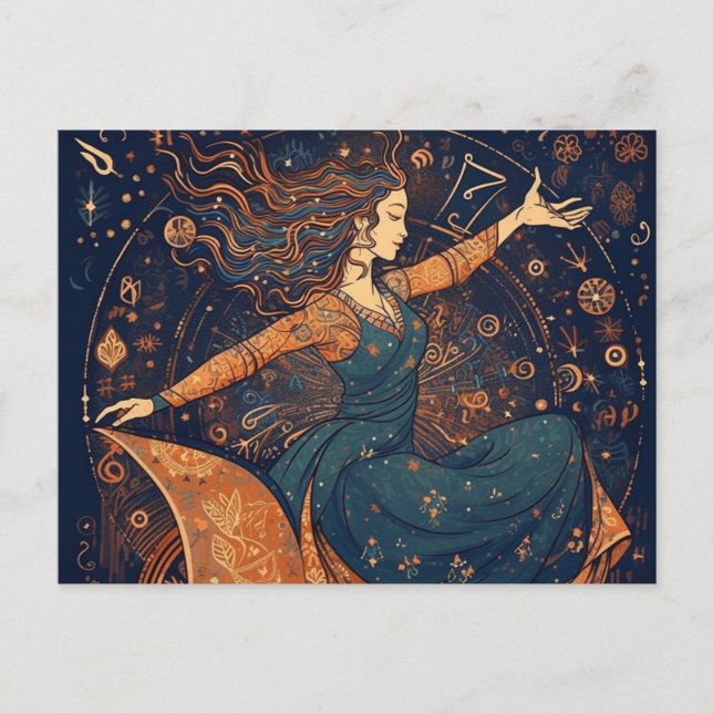 Cartão Postal Cartão-postal de mulher em cadeira de rodas dançan (Frente)