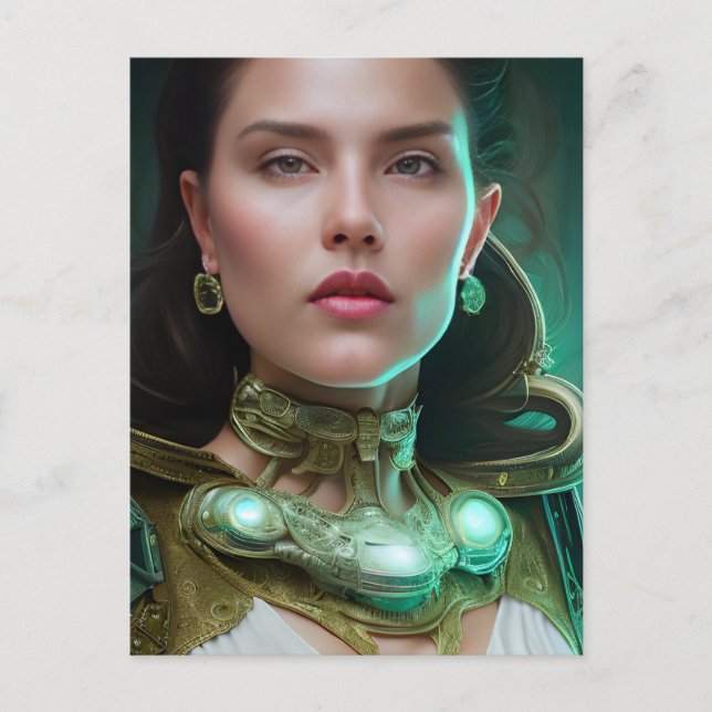 Cartão Postal Cartão-postal de mulher Sci-fi (Frente)