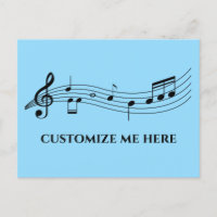 Cartão-postal de música personalizado do professor