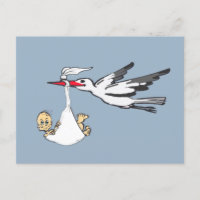 Cartão-postal de Nascimento Stork & Baby Boy