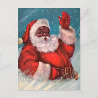 Cartão Postal Cartão-postal de Natal Black Santa Claus
