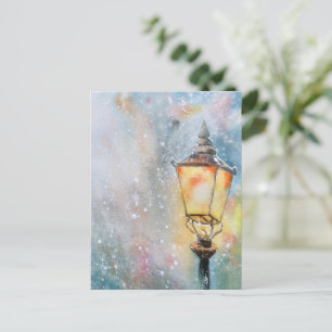 Cartão Postal Cartão-postal de Natal claro para a cor da água