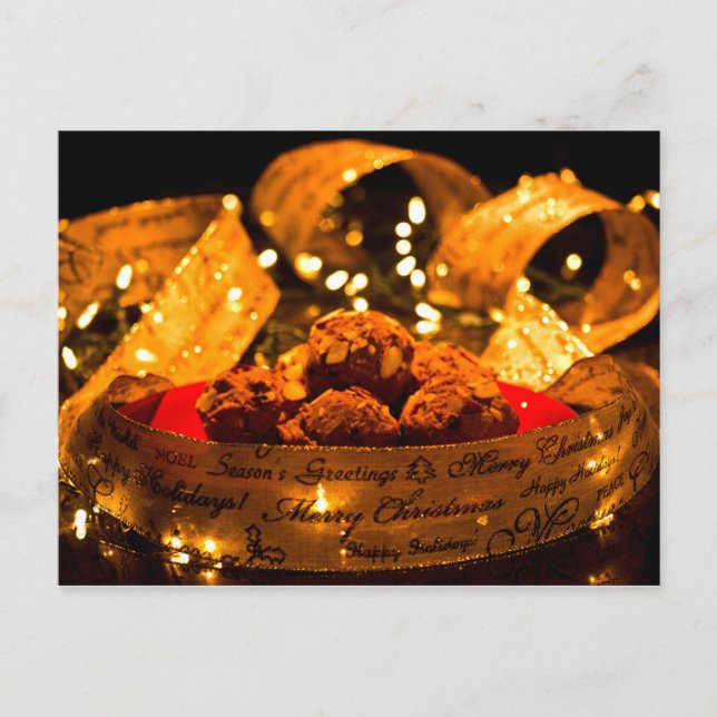 Cartão Postal Cartão-postal de Natal com Muffin de Pumpkin (Frente)