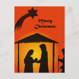 Cartão Postal Cartão-postal de Natal com Natividade Silhouette