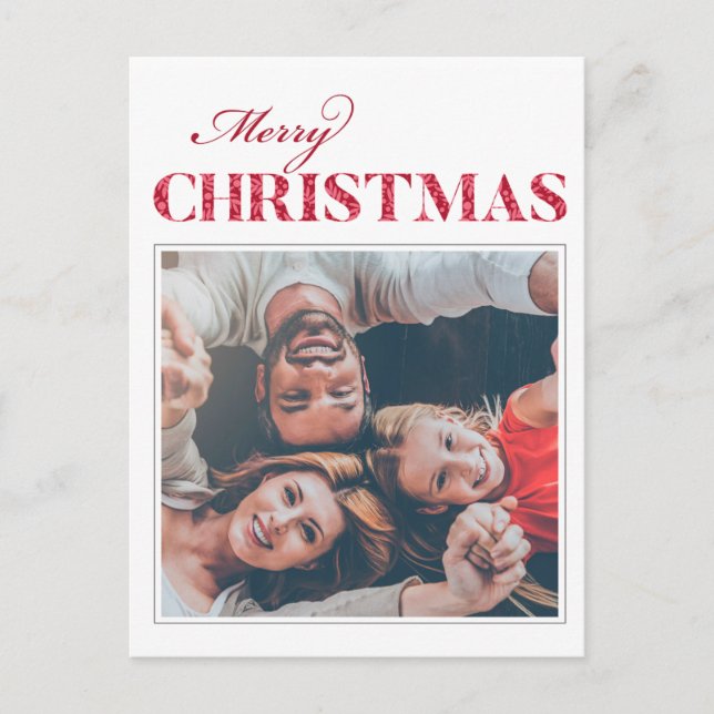 Cartão Postal Cartão-postal de Natal com Padrão Clássico (Frente)