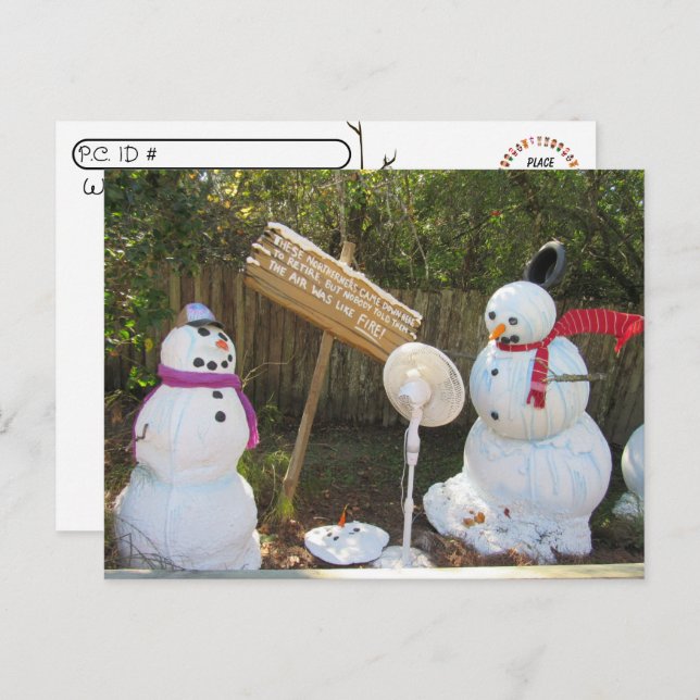 Cartão Postal Cartão-postal de Natal com Snowmen a 2 (Frente/Verso)