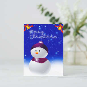 Cartão Postal Cartão-postal de Natal de Bonito Snowman