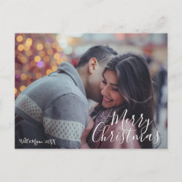 Cartão Postal Cartão-postal de Natal Elegante | Caligrafia Chic
