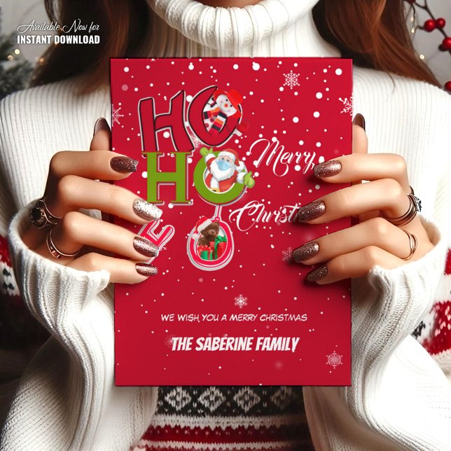 Cartão Postal Cartão-postal de Natal engraçado HO HO Retro Natal (Criador carregado)